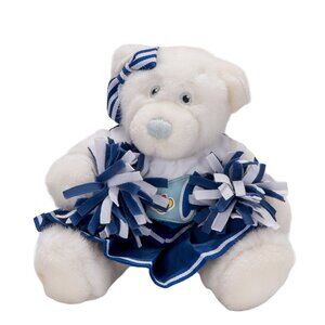 Build A Bear Cheerleader Teddy Plush 7" White Blue Pompoms Small Playskool 2004